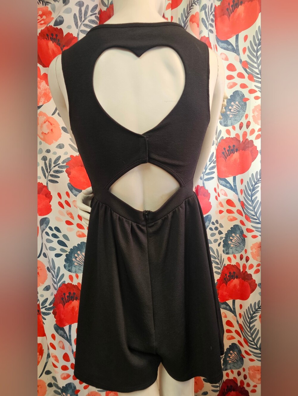 Black Heart-Back Fit & Flare Dress